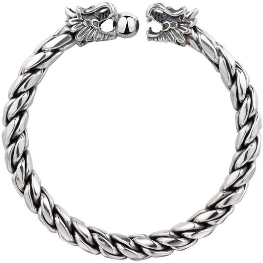 Braided Sterling Silver Men's Bracelet - jewelry - weilin.com