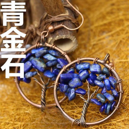 Bronze Wire Wrap Tree Earrings - jewelry - weilin.com