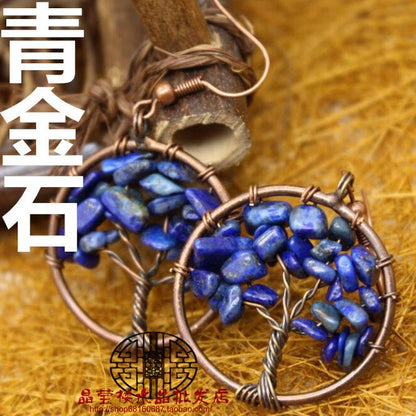 Bronze Wire Wrap Tree Earrings - jewelry - weilin.com