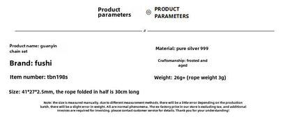 Buddhist Guanyin Statue Sterling Silver Pendant Necklace - jewelry - weilin.com