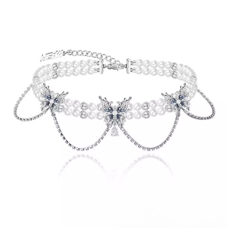 Butterfly dance highlight pearl butterfly necklace - jewelry - weilin.com