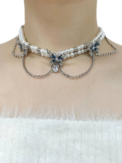 Butterfly dance highlight pearl butterfly necklace - jewelry - weilin.com