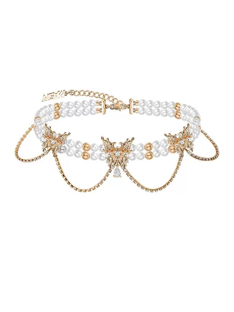 Butterfly dance highlight pearl butterfly necklace - jewelry - weilin.com