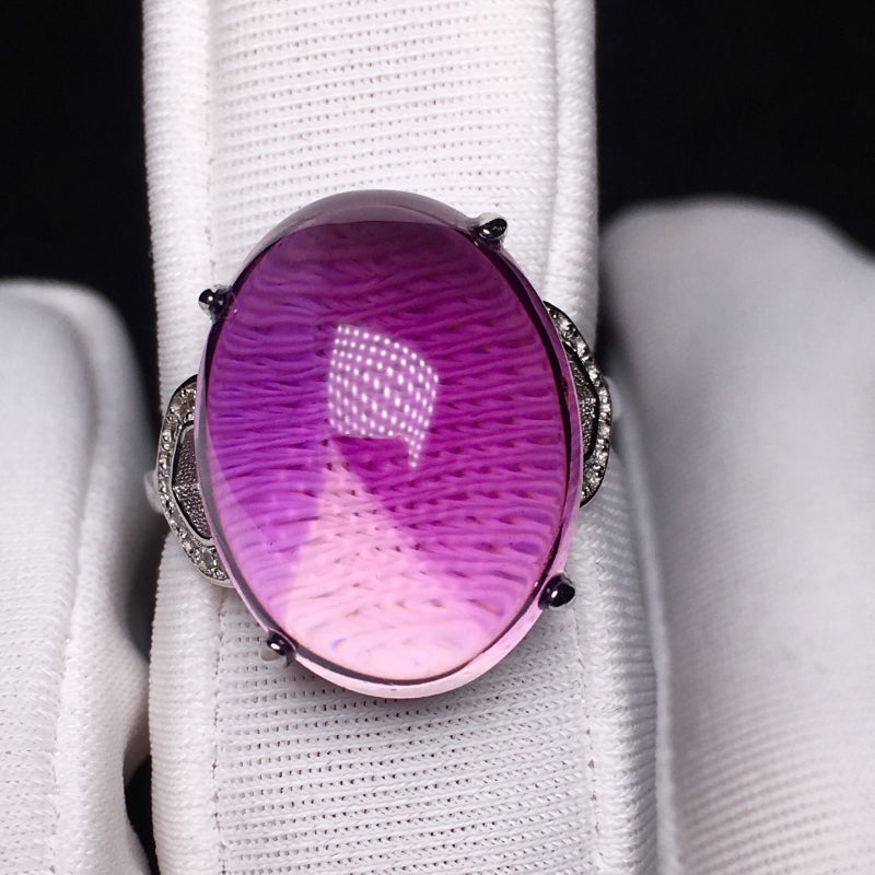 Natural Amethyst Cabochon Ring