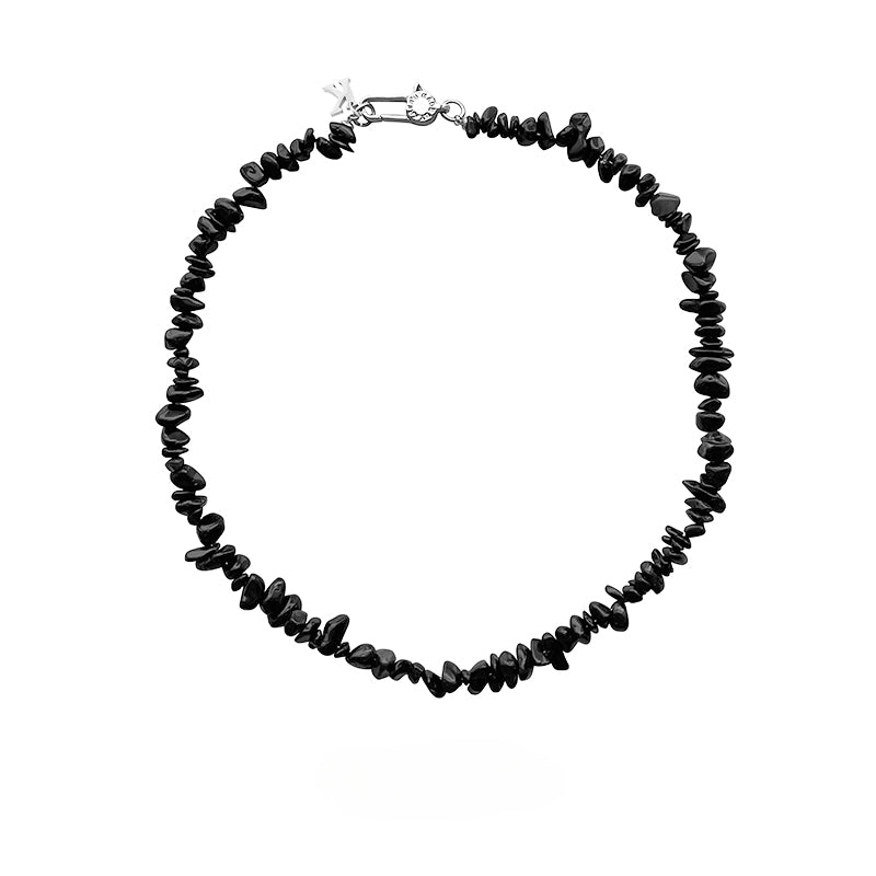 Natural stone free shape hip hop necklace