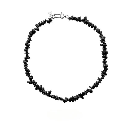 Natural stone free shape hip hop necklace