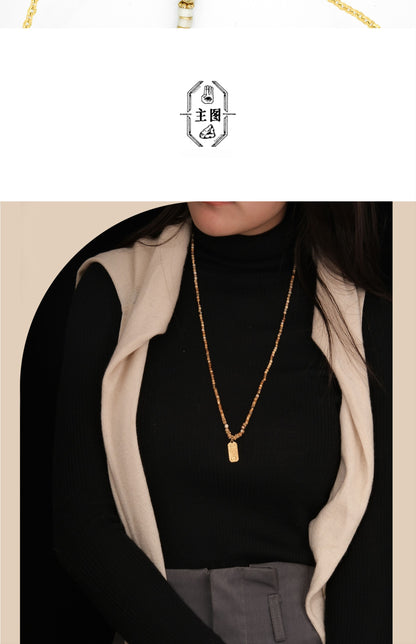 Golden wheat harvest necklace