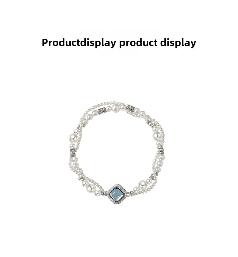 Double-layer wrapped pearl bracelet