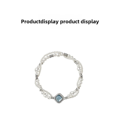 Double-layer wrapped pearl bracelet