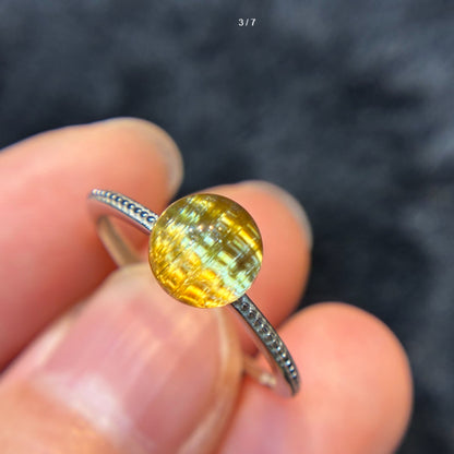 Natural Titanium Rutilated Quartz Ring