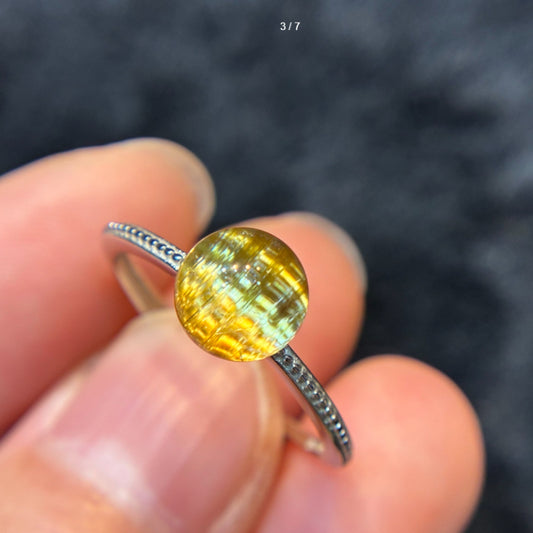 Natural Titanium Rutilated Quartz Ring