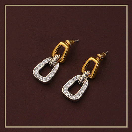 High-end, simple and personalized retro zircon earrings - jewelryweilin