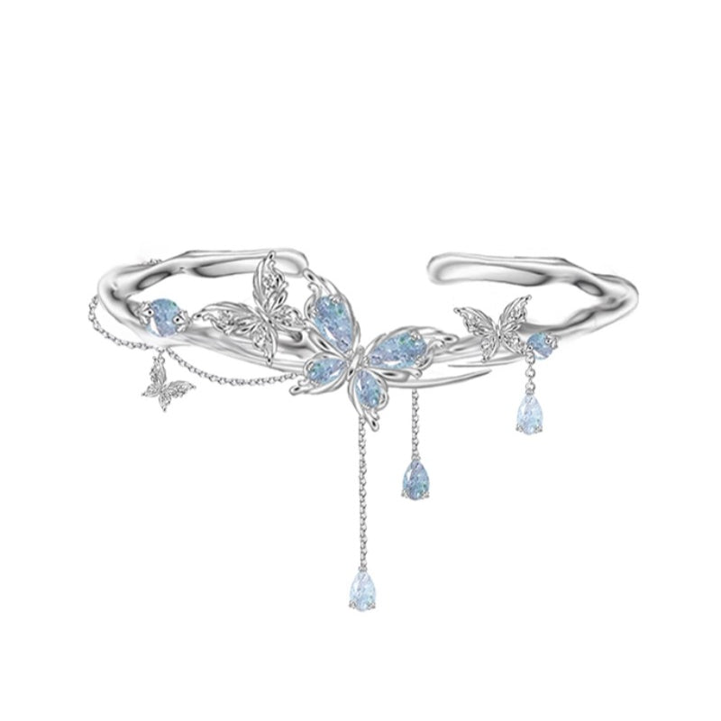 Ice blue butterfly bracelet
