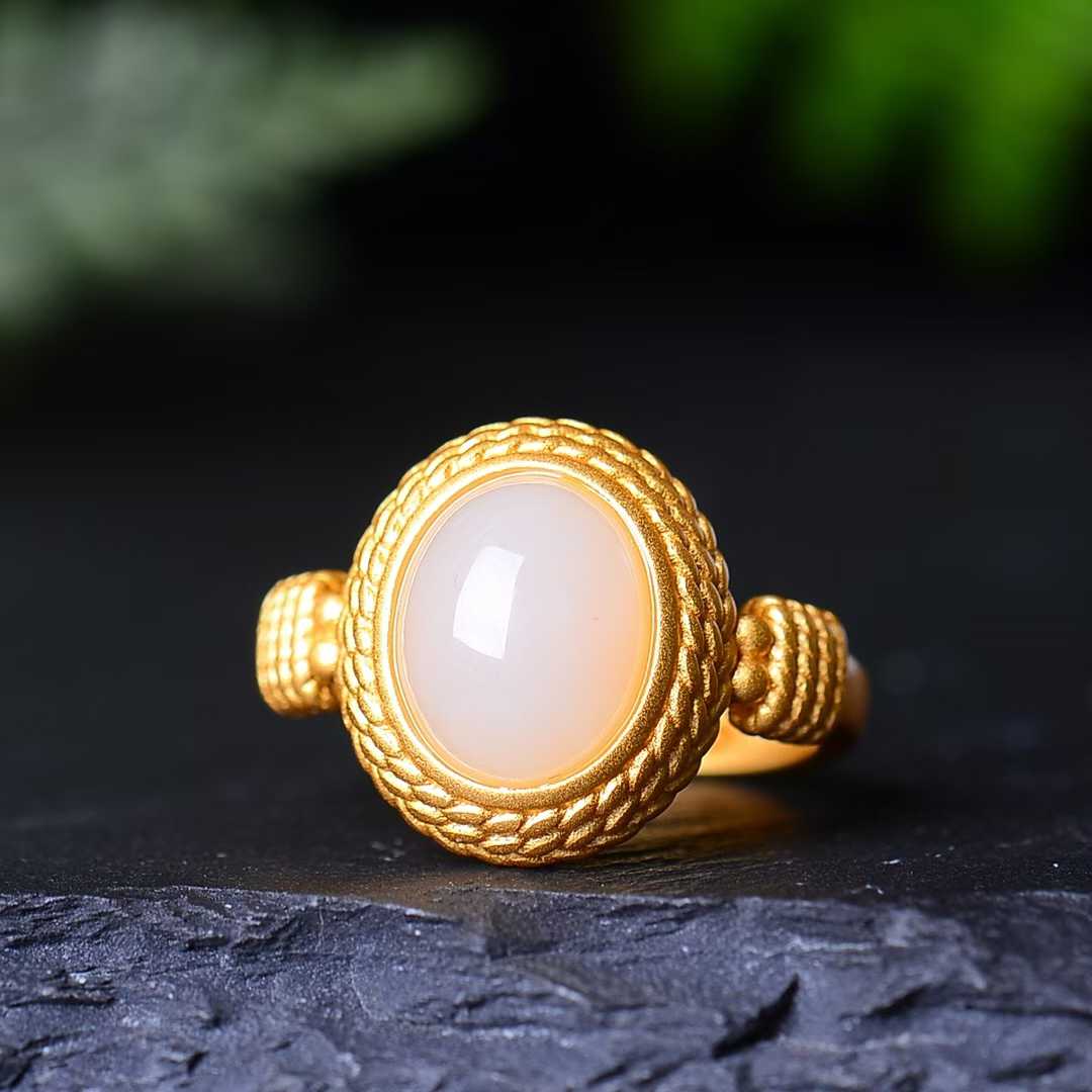 925 Silver Inlaid Nephrite "Dolphin" Jewelry Set