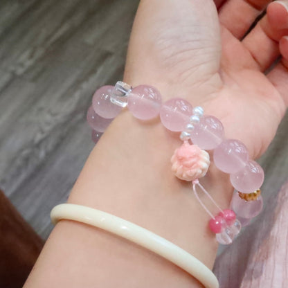 Natural Mozambique Rose Quartz Bracelet