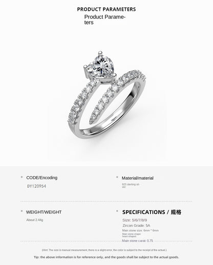 Fashionable and personalized spiral full diamond ring - jewelryweilin