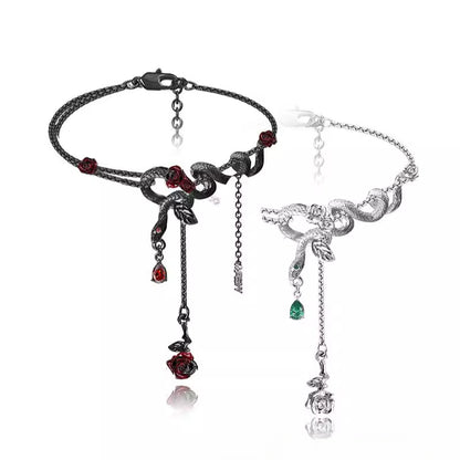 Serpentine rose bracelet