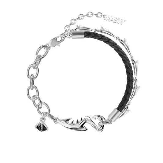 Minority cowhide cord shark bracelet