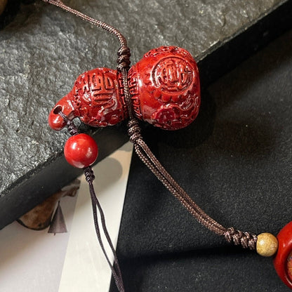 Cambodian Agarwood Five - way God of Wealth Car Hanging - jewelry - weilin.com