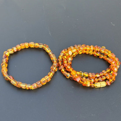 Caramel pattern amber bracelet and necklace set - jewelry - weilin.com