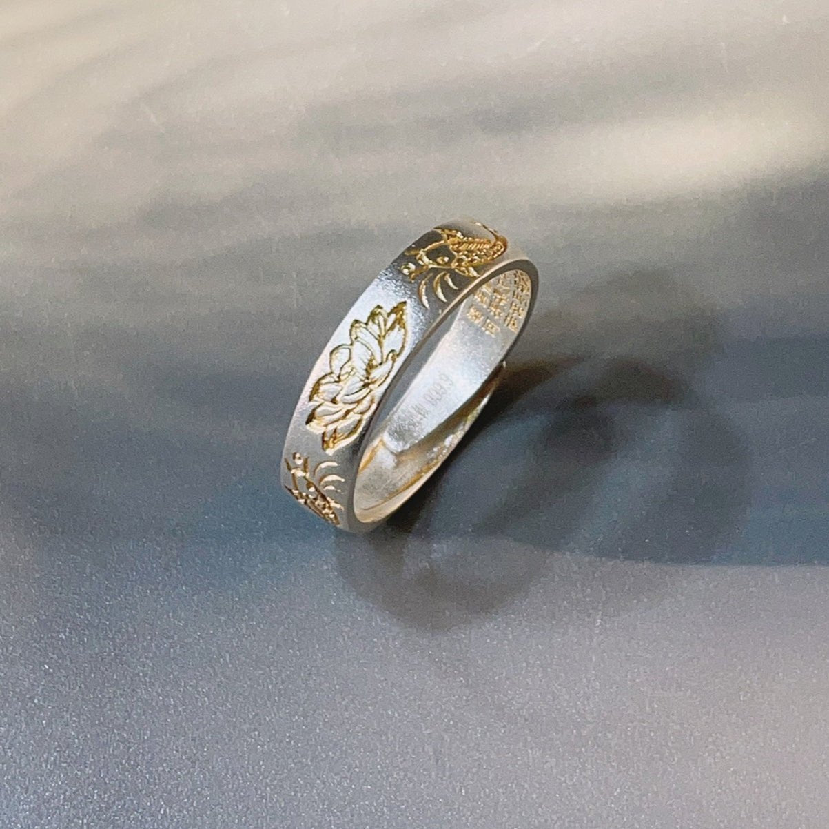 Carp Lotus Heart Ring - jewelry - weilin.com