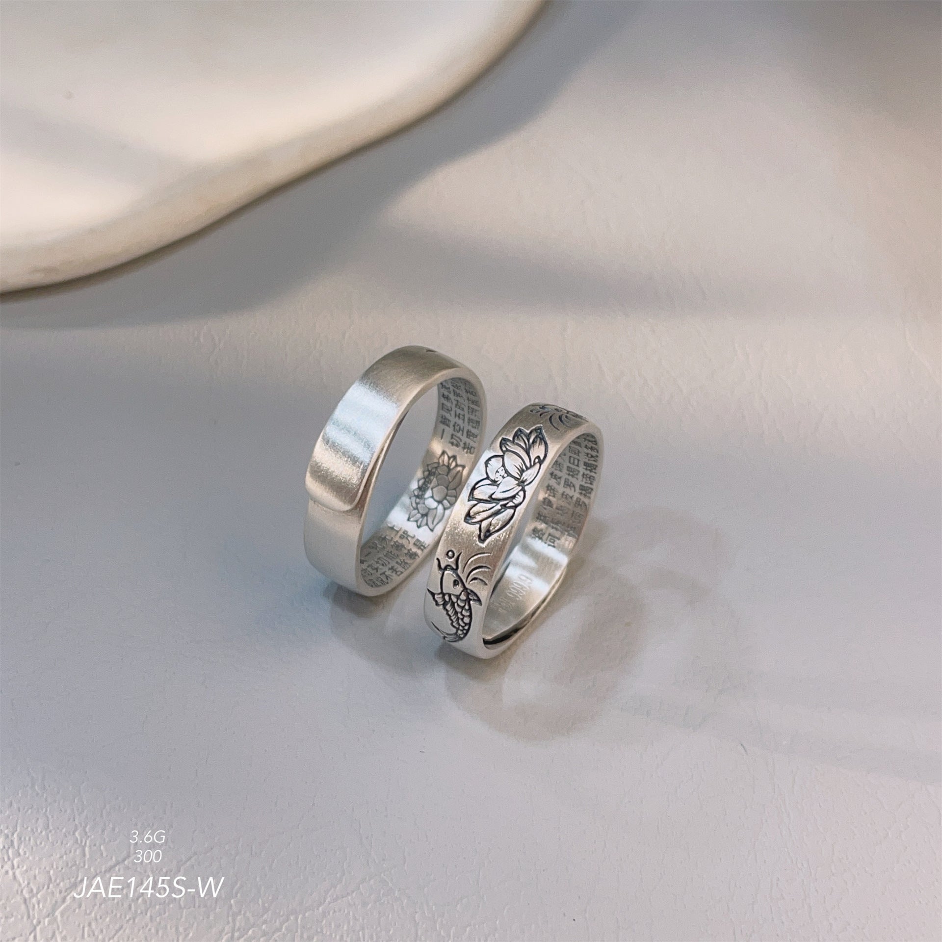 Carp Lotus Heart Ring - jewelry - weilin.com