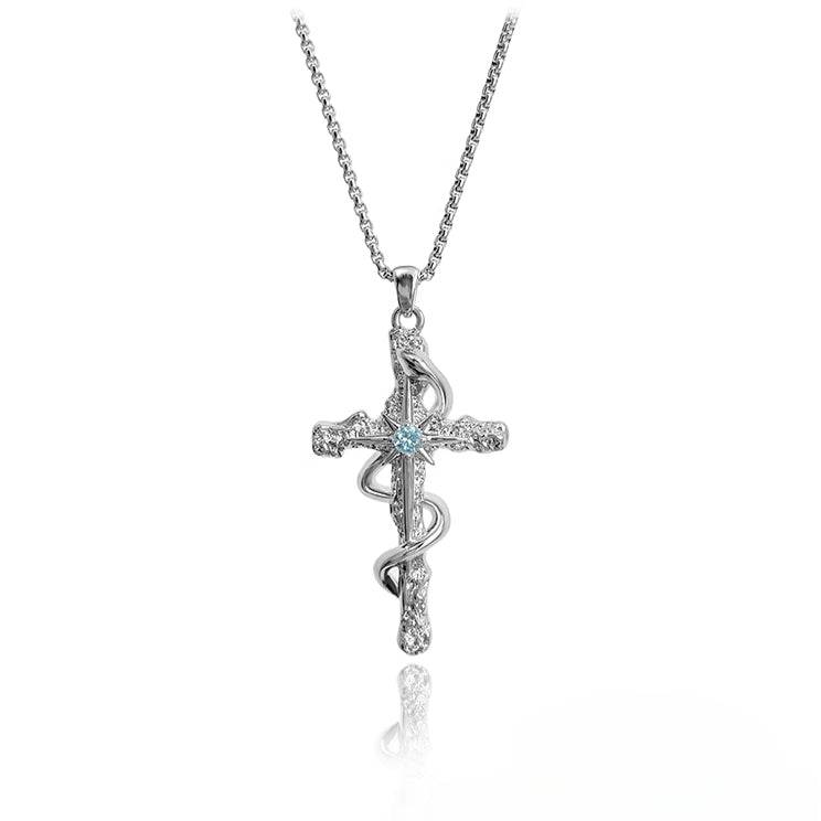 Serpent cross pendant Necklace