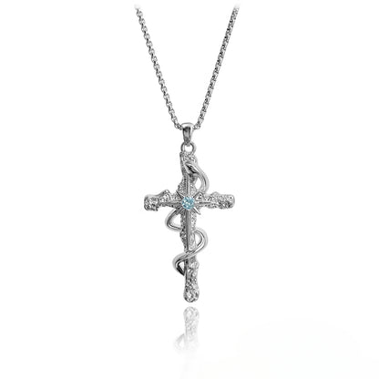 Serpent cross pendant Necklace