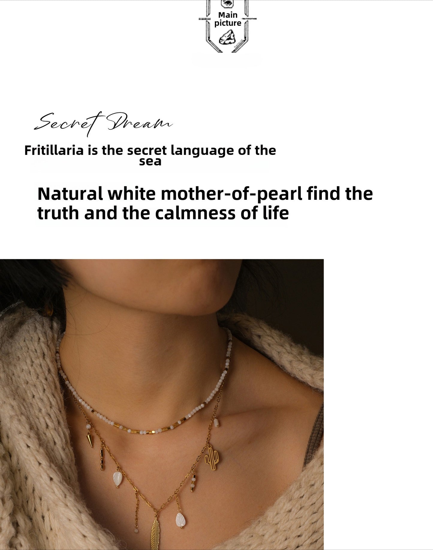 White light golden leaf necklace