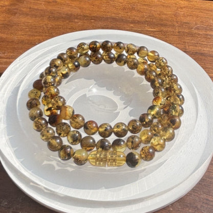 Spiritual herb amber necklace