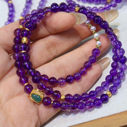 Natural Amethyst 5.8mm Bracelet & Necklace