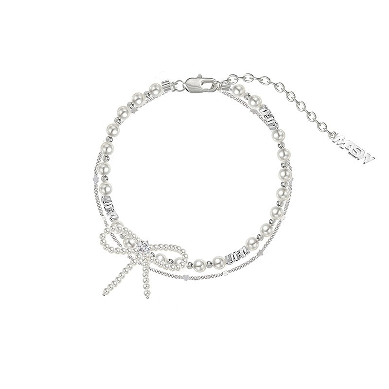 Bowknot pearl bracelet