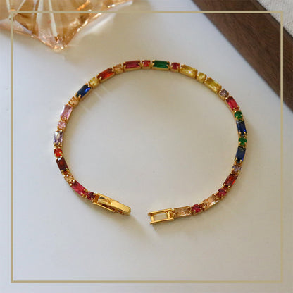 Simple retro personality colorful zircon bracelet - jewelryweilin
