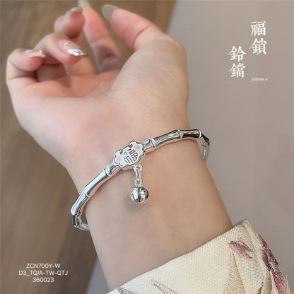 China chinese style bamboo sterling silver bracelet - jewelry - weilin.com