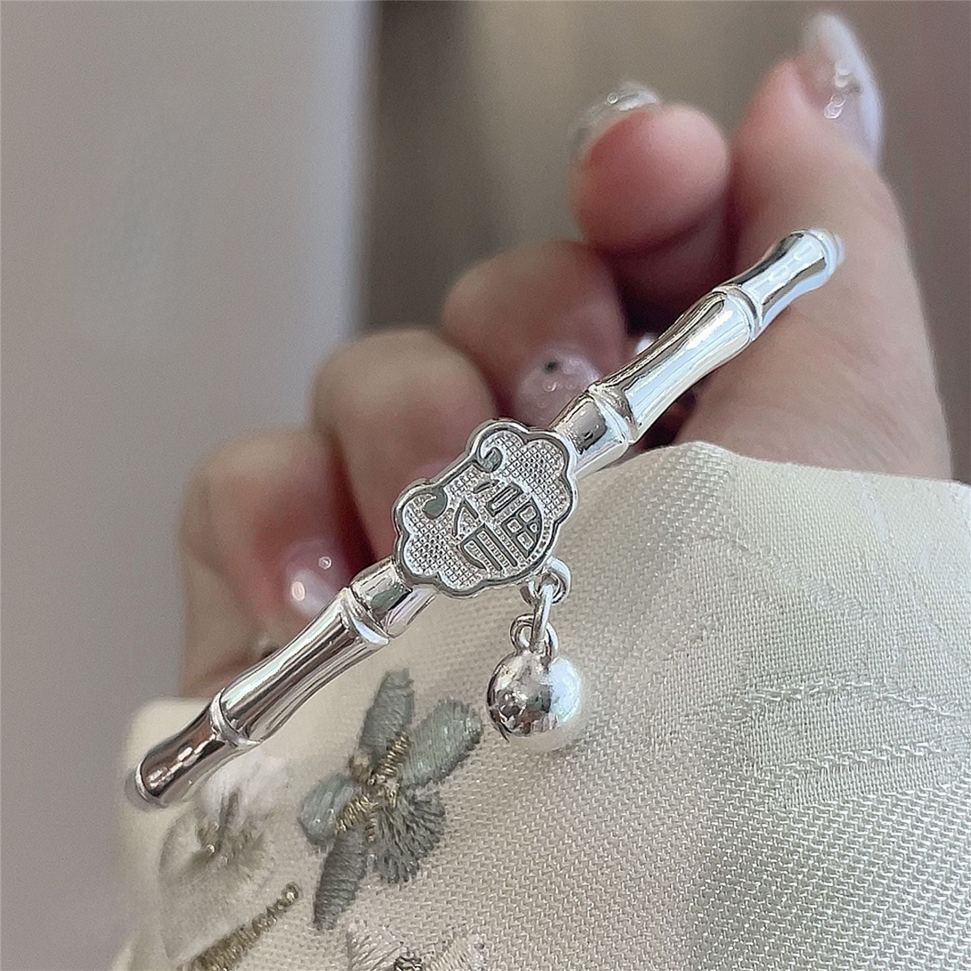 China chinese style bamboo sterling silver bracelet - jewelry - weilin.com