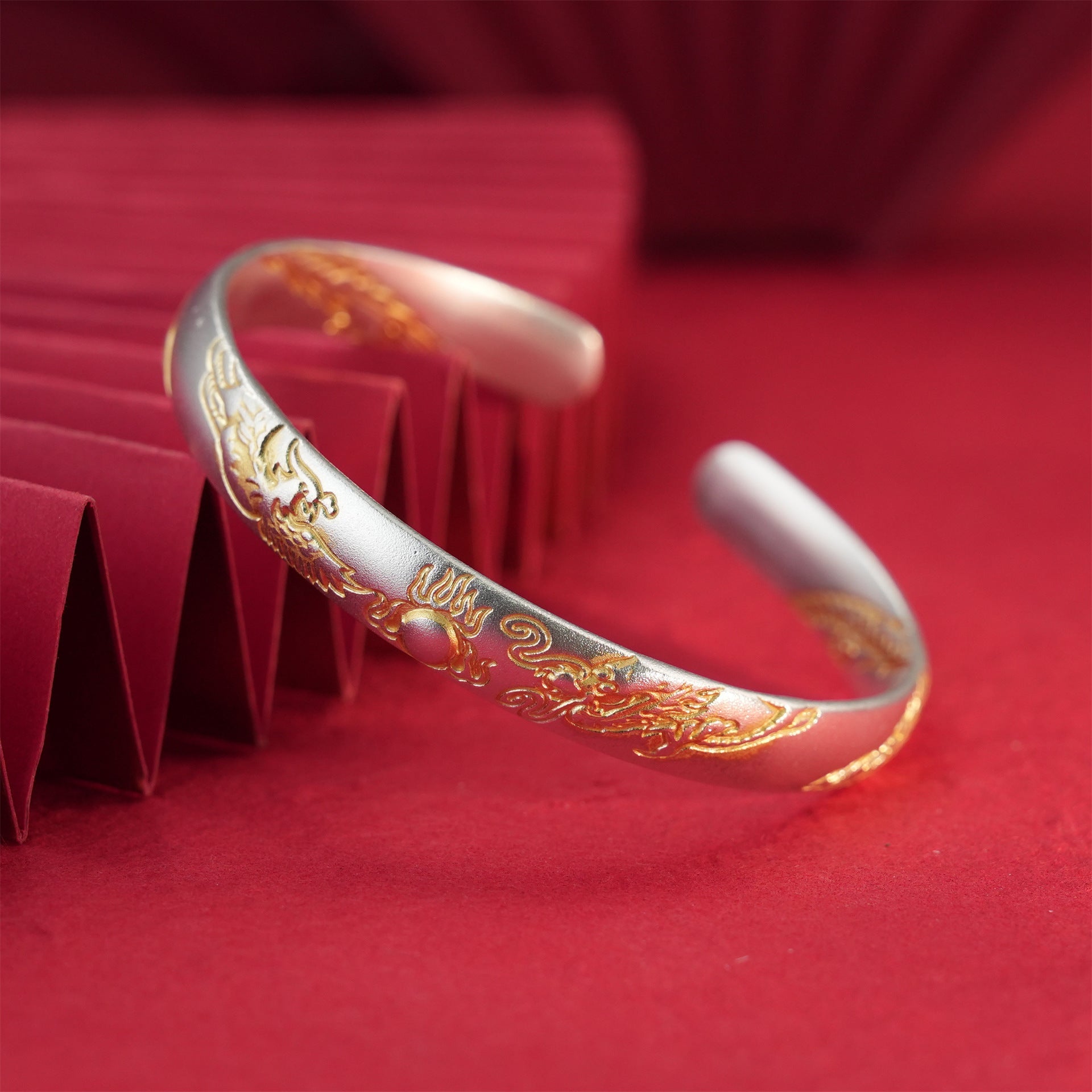 China Frosted round stick open sterling silver bracelet - jewelry - weilin.com