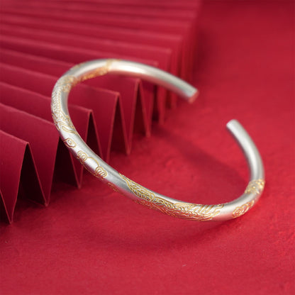 China Frosted round stick open sterling silver bracelet - jewelry - weilin.com