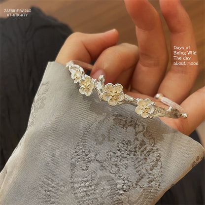 China sterling silver plum blossom open bracelet - jewelry - weilin.com