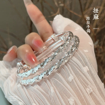China twisted hemp sterling silver bracelet - jewelry - weilin.com