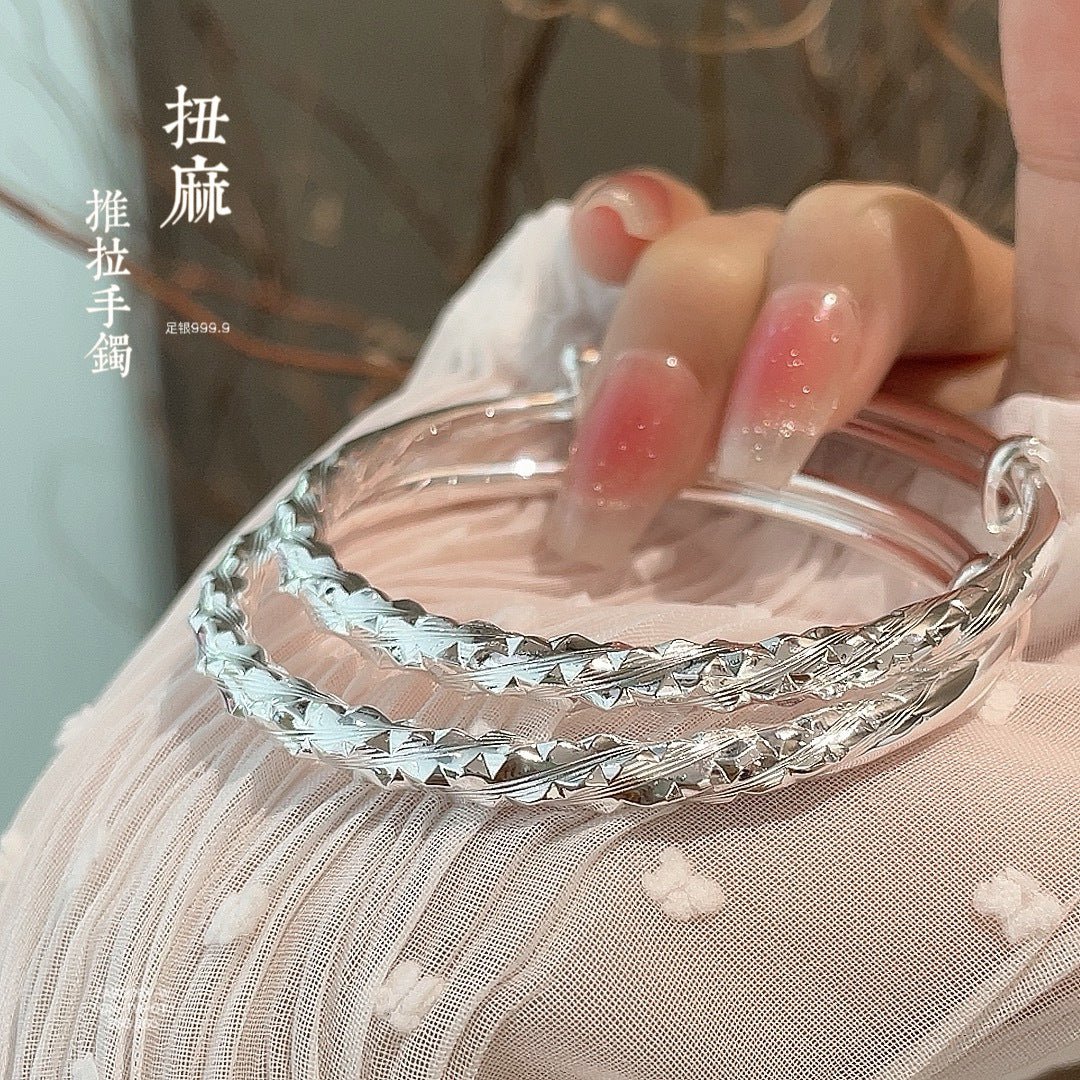 China twisted hemp sterling silver bracelet - jewelry - weilin.com