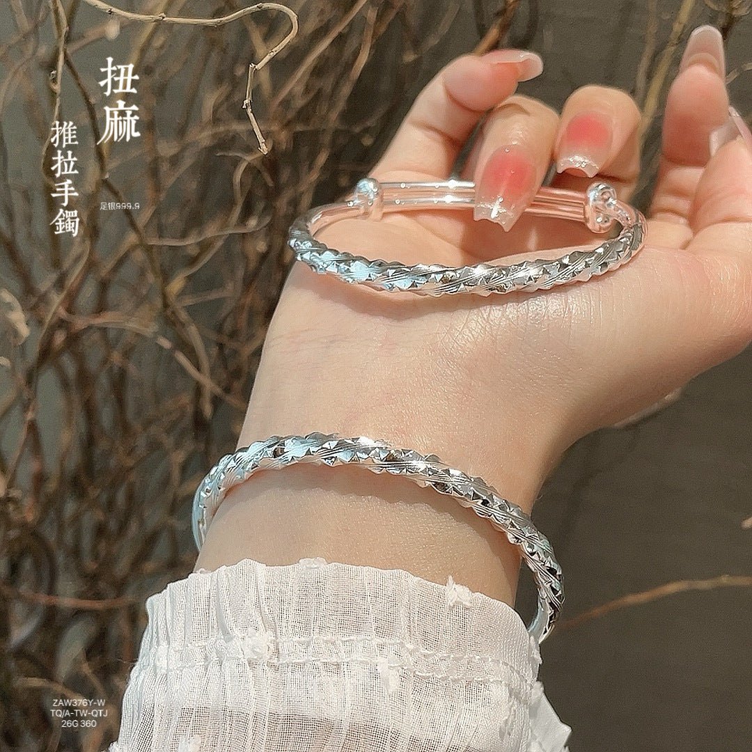 China twisted hemp sterling silver bracelet - jewelry - weilin.com