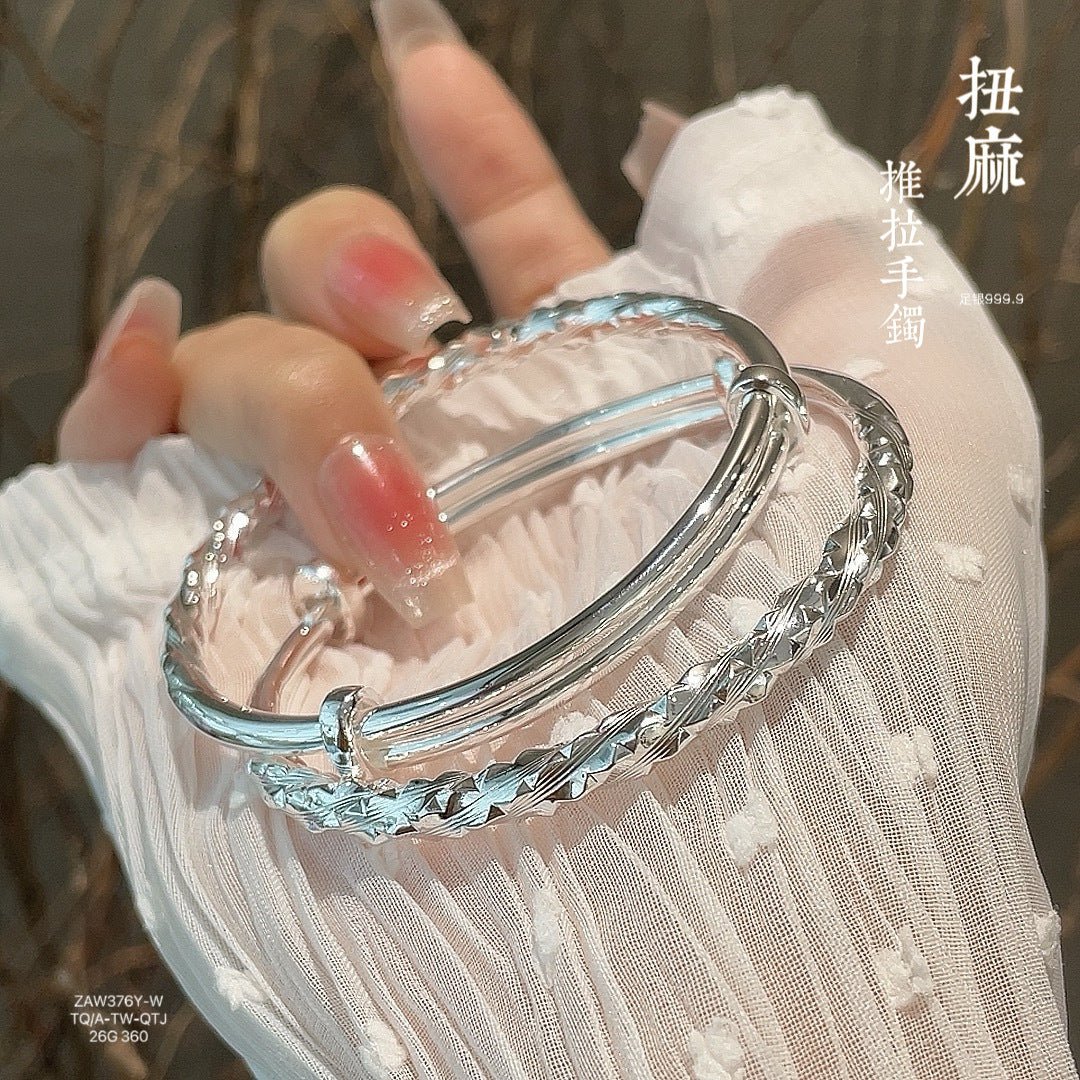 China twisted hemp sterling silver bracelet - jewelry - weilin.com