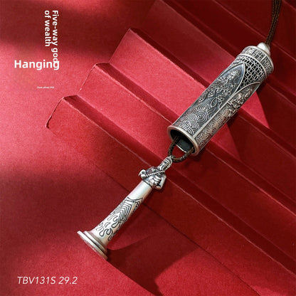 Chinese ancient copper coin sterling silver pendant - jewelry - weilin.com