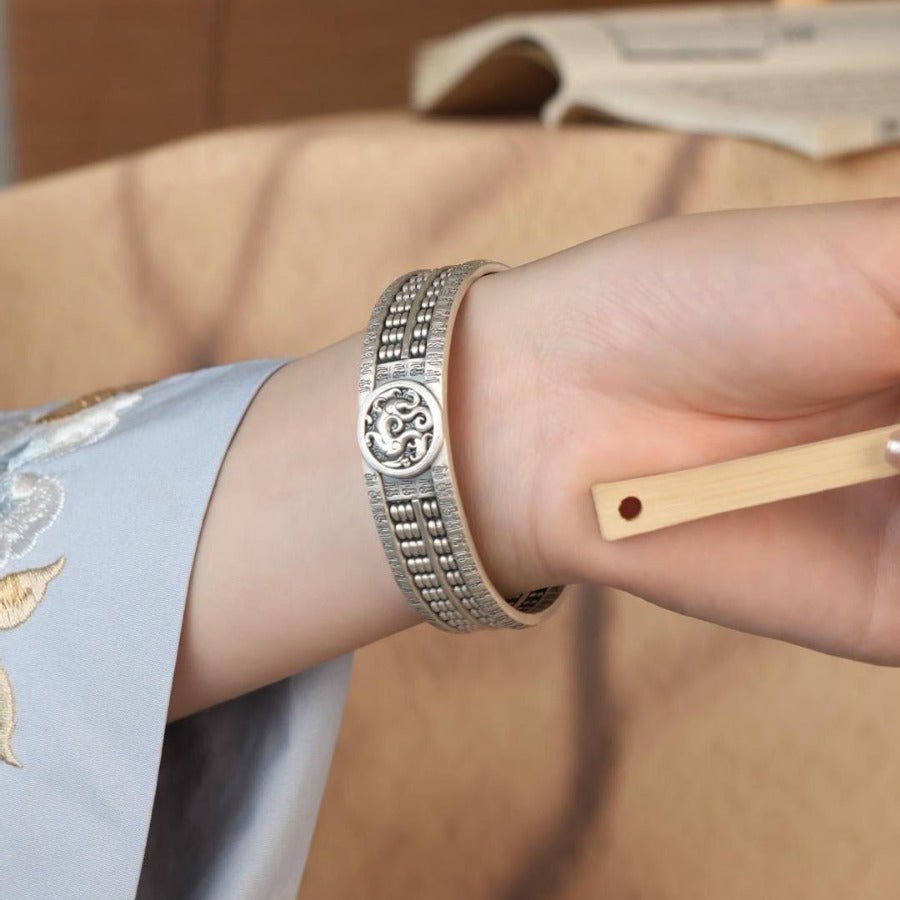 Chinese ancient style abacus sterling silver bracelet - jewelry - weilin.com