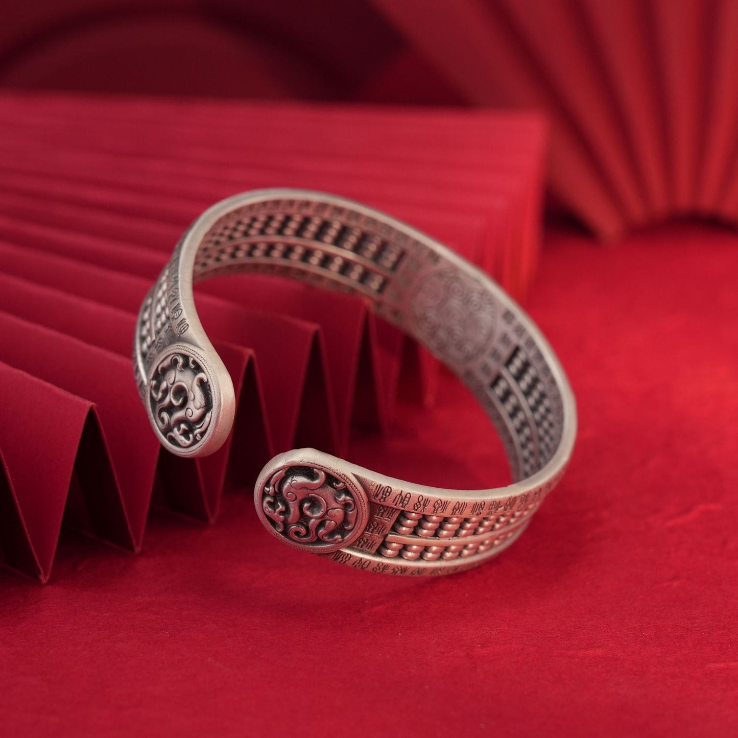 Chinese ancient style abacus sterling silver bracelet - jewelry - weilin.com