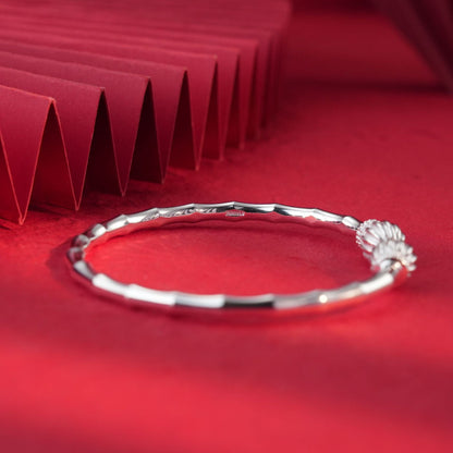 Chinese Bamboo Double Lantern Sterling Silver Bracelet - jewelry - weilin.com