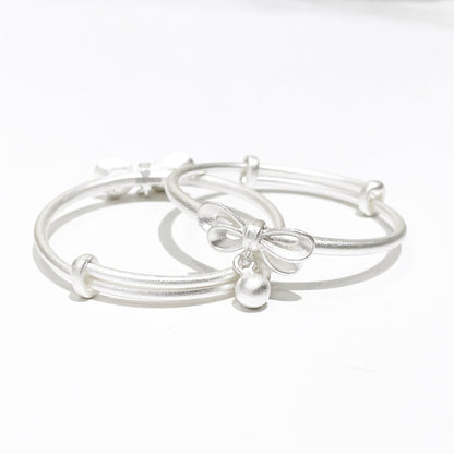Chinese Bow Bell Sterling Silver Bracelet - jewelry - weilin.com