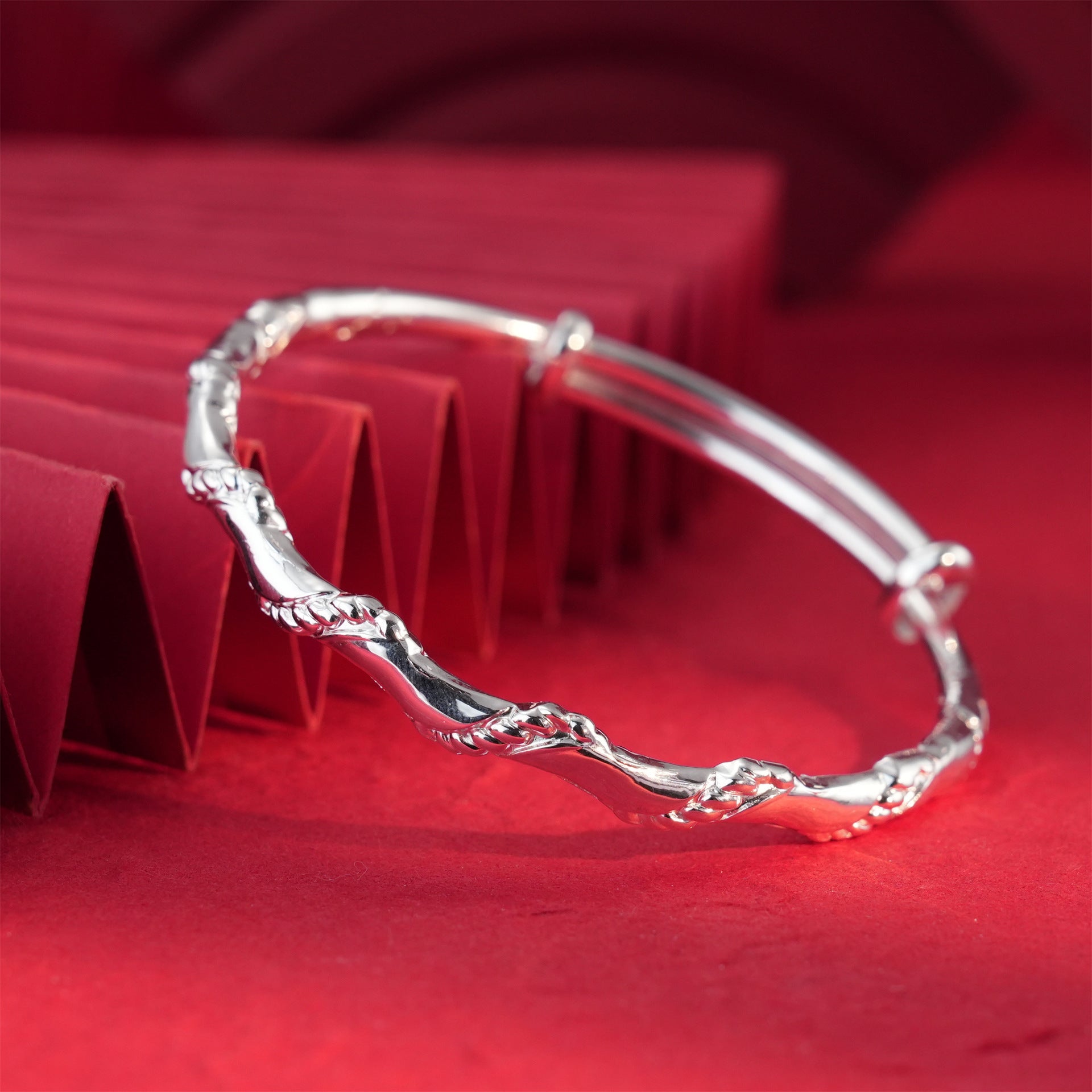 Chinese Braided Wave Sterling Silver Bracelet - jewelry - weilin.com