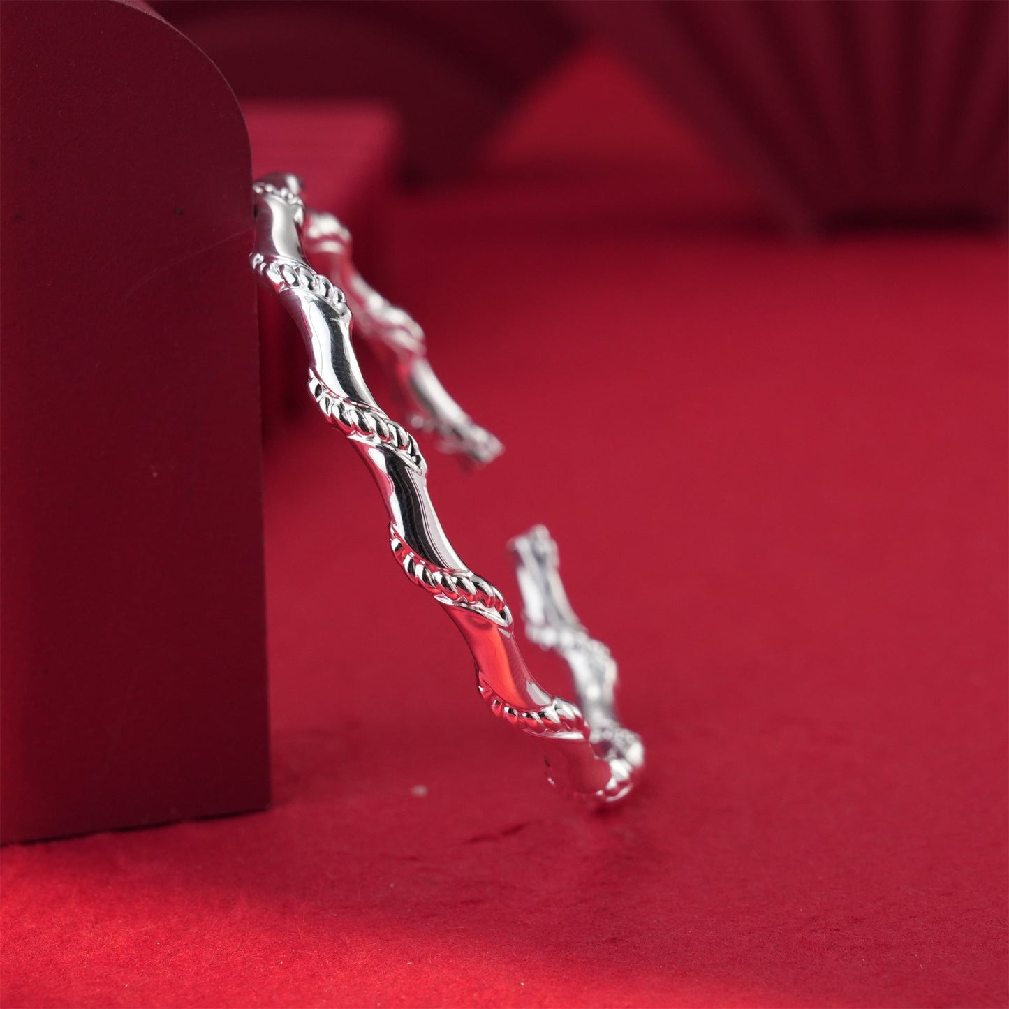 Chinese Braided Wave Sterling Silver Bracelet - jewelry - weilin.com