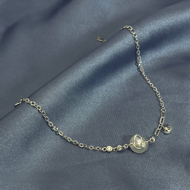 Chinese Chalcedony Beads Sterling Silver Bracelet - jewelry - weilin.com